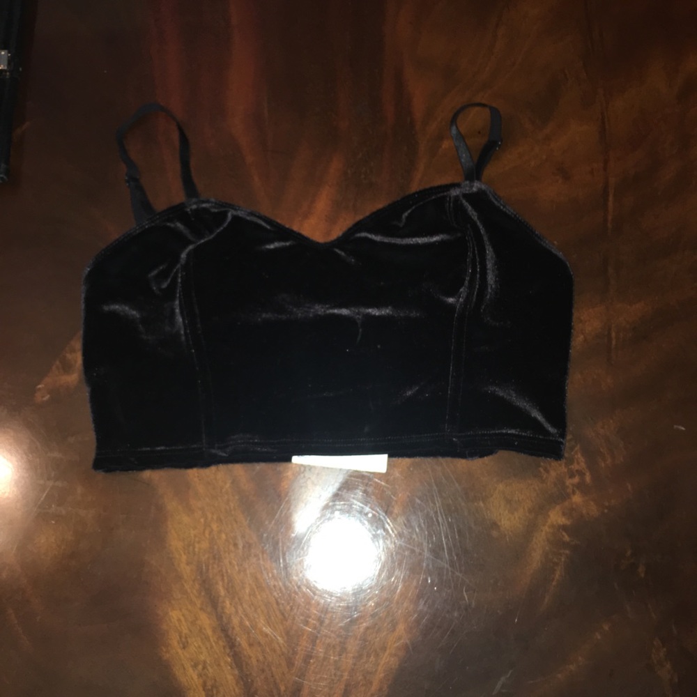 Black Velvet Crop Top